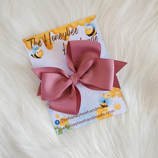 4in Rosy Mauve Pinwheel Hair Bow