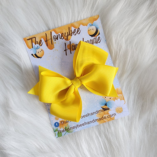 4in Yellow Pinwheel Hair Bow