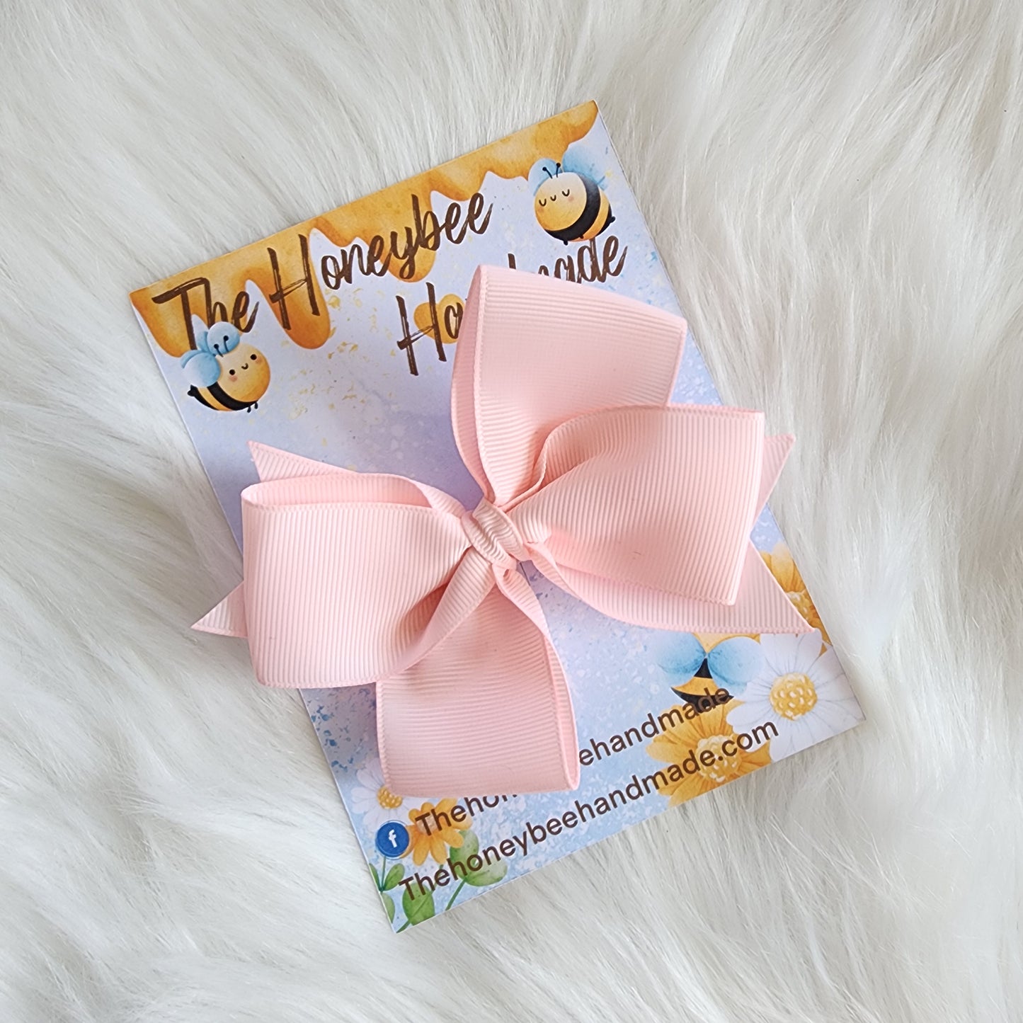 4in Lt Pink Pinwheel Hair Bow