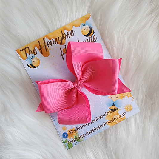 4in Hot Pink Pinwheel Hair Bow