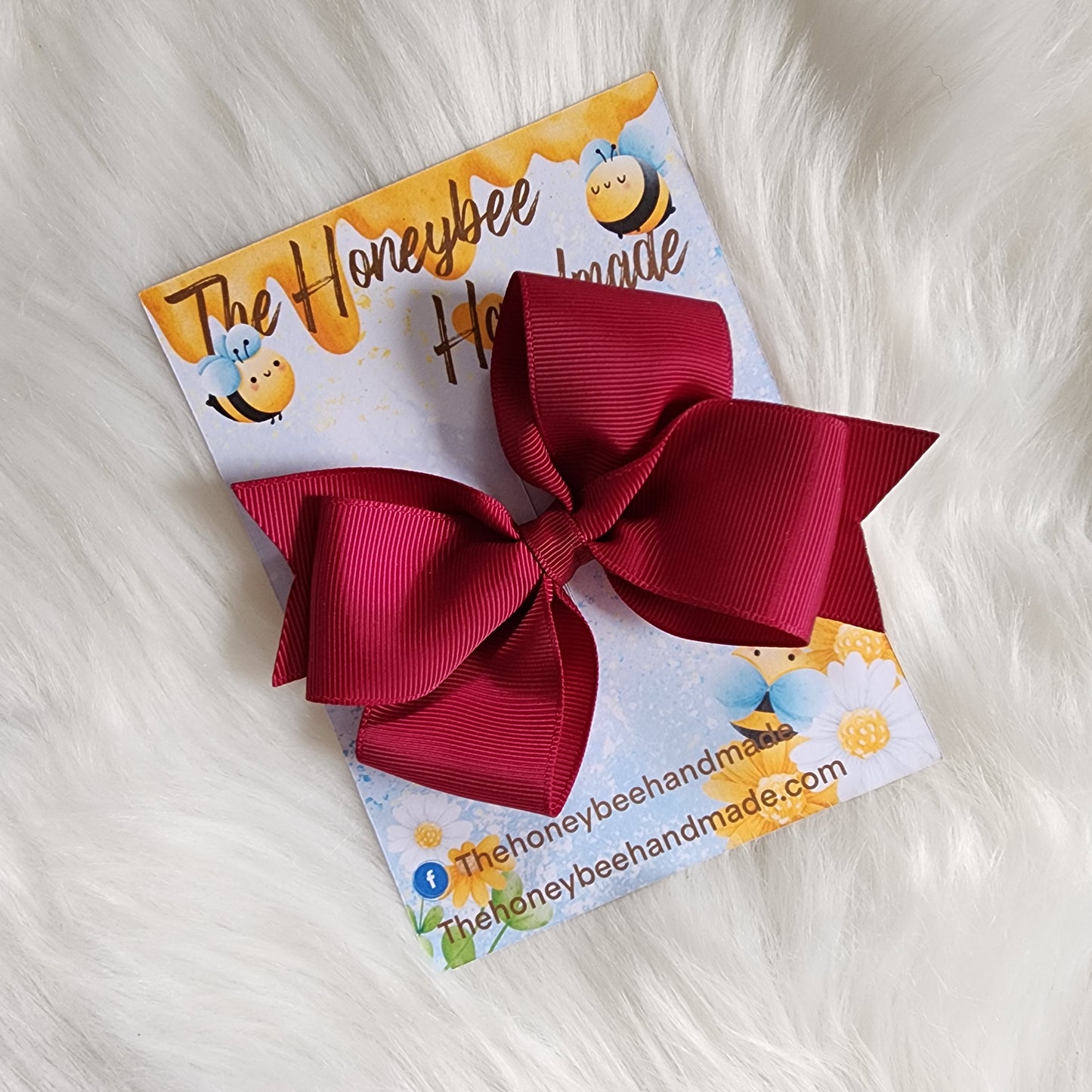 4in Wine Pinwheel Hair Bow