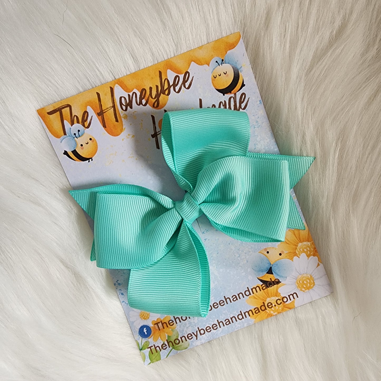4in Aqua Pinwheel Hair Bow