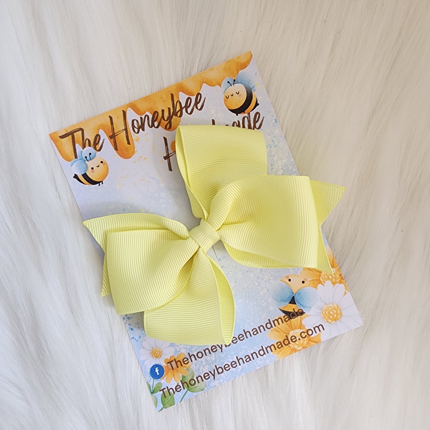 4in Pale Yellow Pinwheel Hair Bow