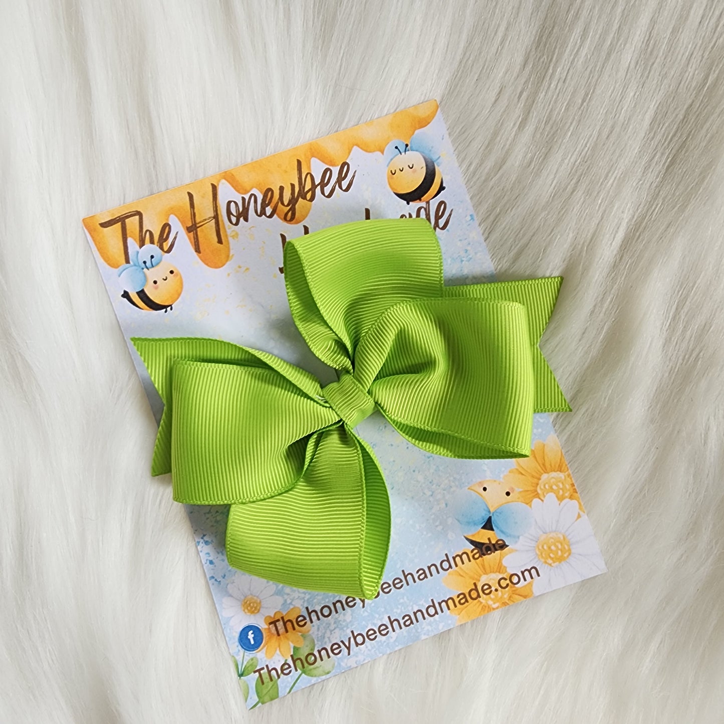 4in Green Apple Pinwheel Hair Bow