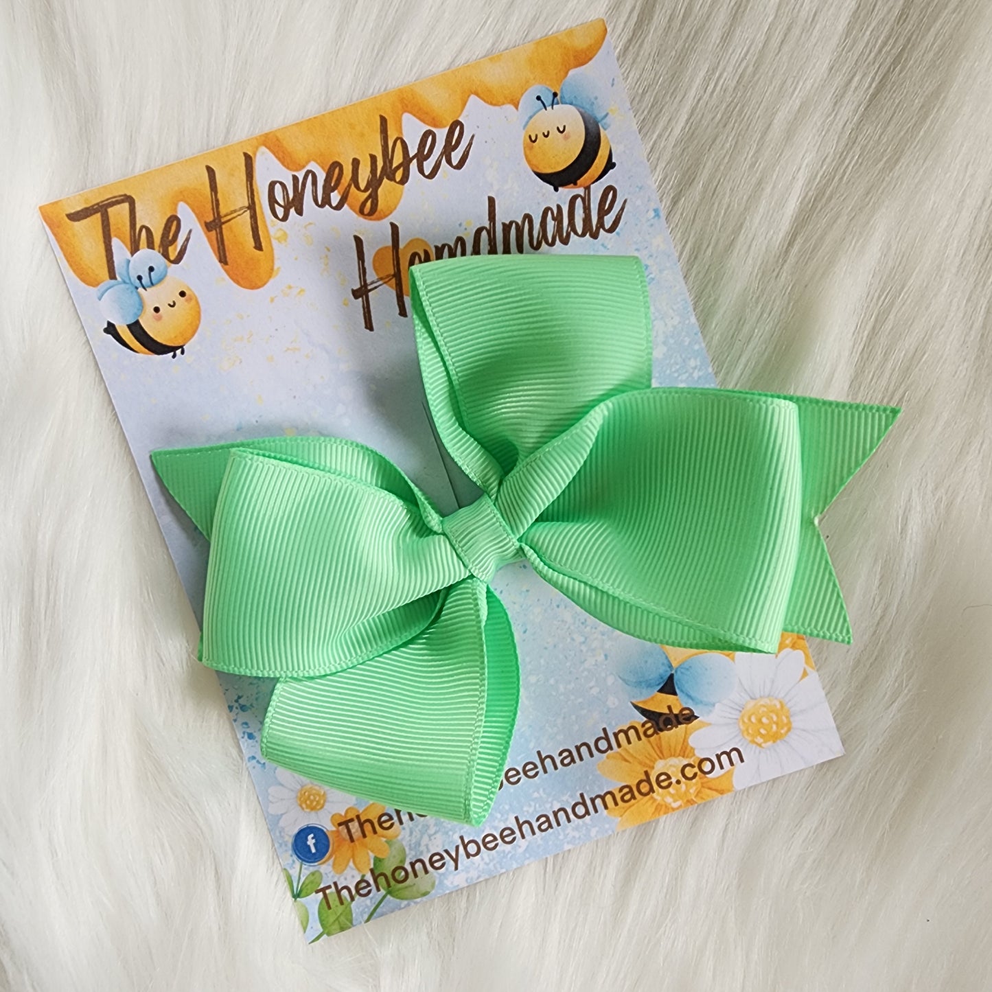 4in Mint Pinwheel Hair Bow