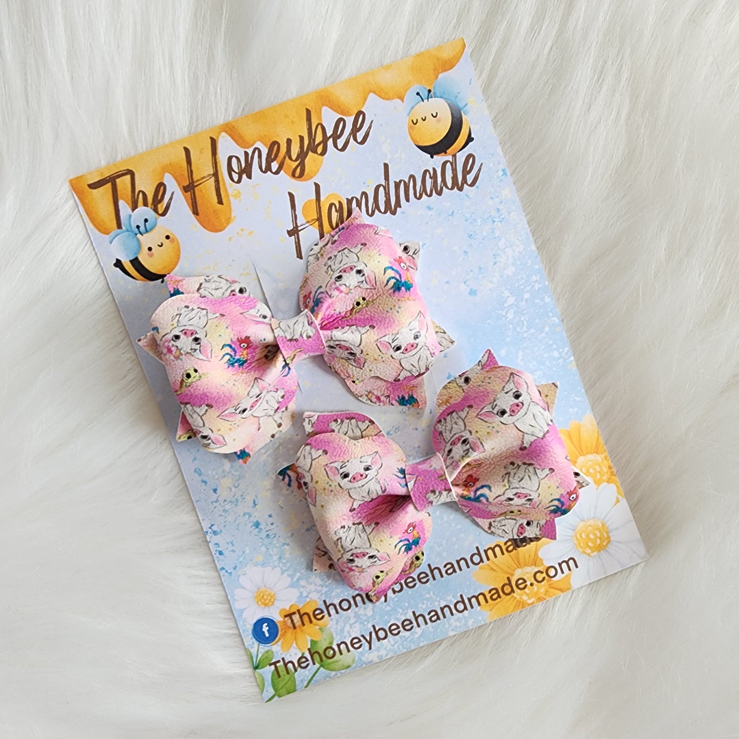 3in Hawaiian Pig Faux Leather Pinch Piggy Set