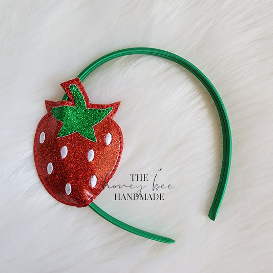 Glitter Strawberry Headband Slider
