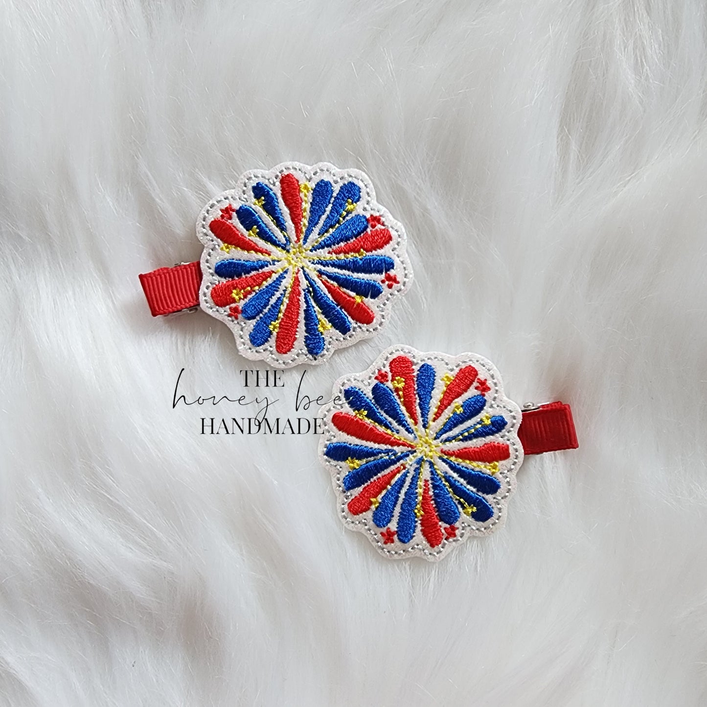 Glitter Fireworks Feltie Hair Clip