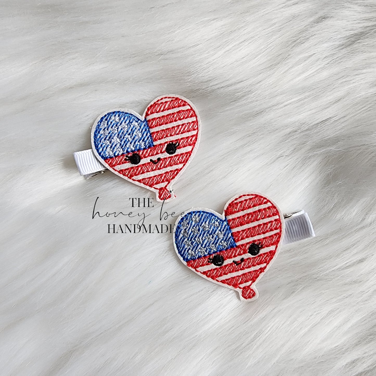 Glitter Patriotic Balloon Feltie Hair Clip