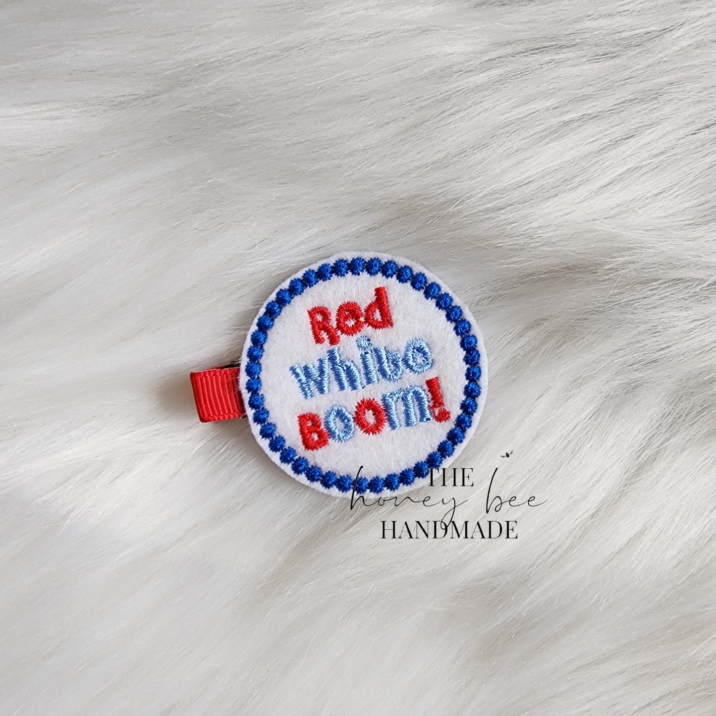 Red, White and Boom Feltie Hair Clip