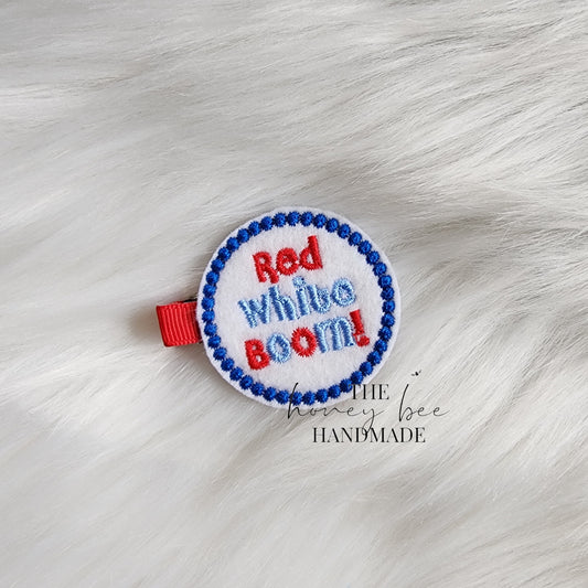 Red, White and Boom Feltie Hair Clip