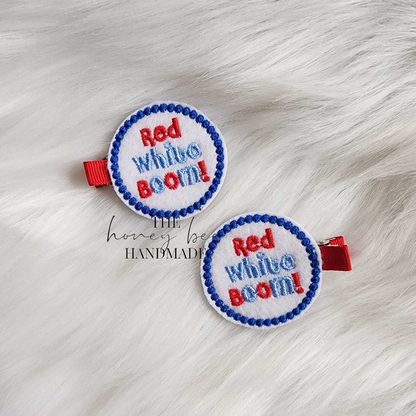 Red, White and Boom Feltie Hair Clip