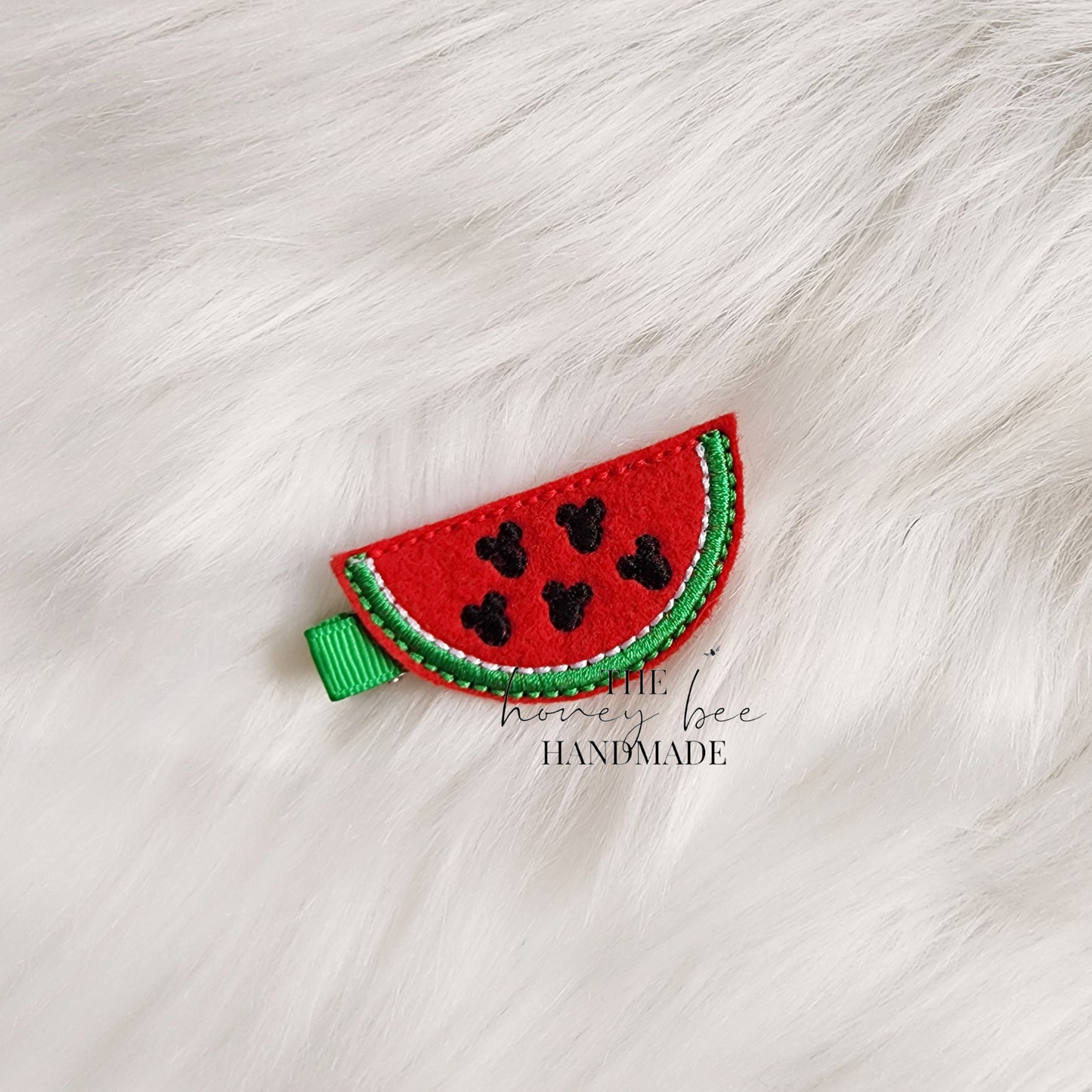 Mousey Watermelon Feltie Hair Clip