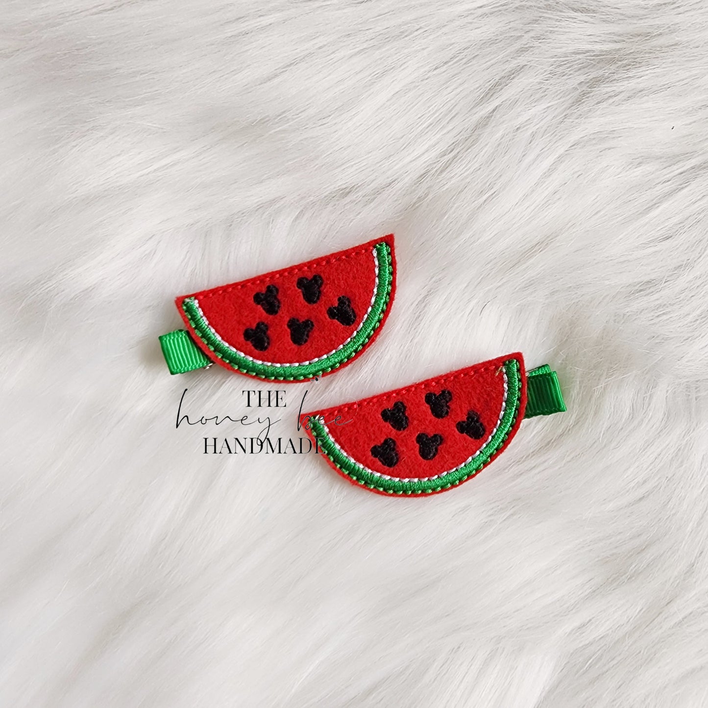 Mousey Watermelon Feltie Hair Clip