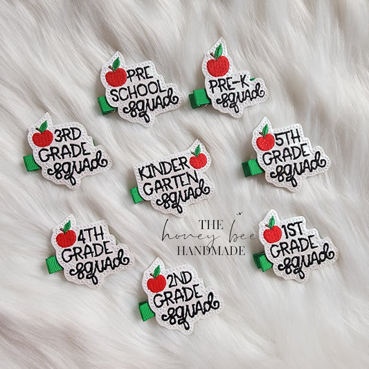 Glitter Grade Squad Feltie Hair Clip