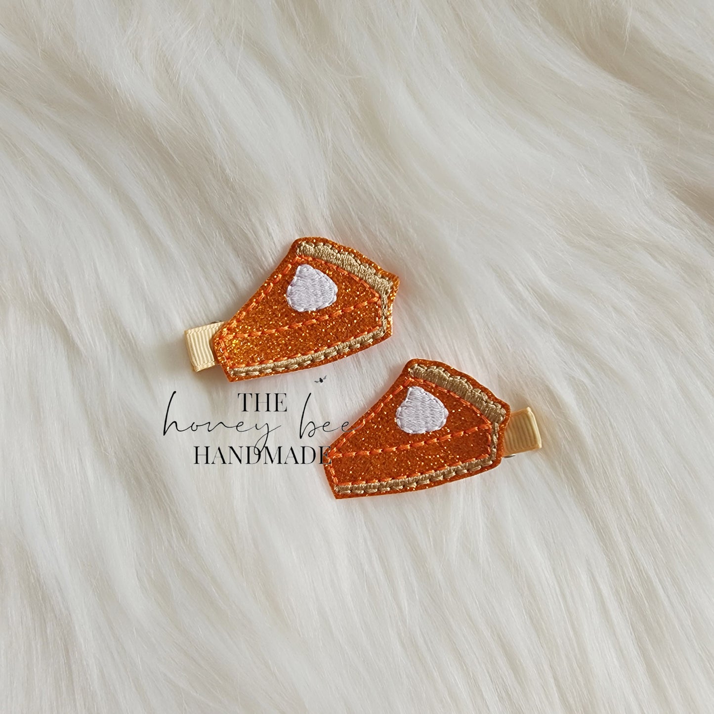 Glitter Pumpkin Pie Feltie Hair Clip