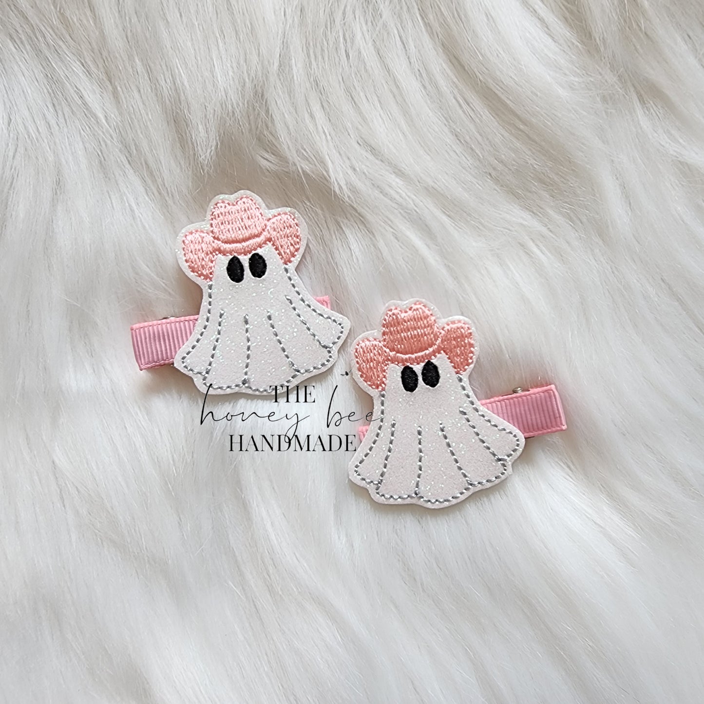 Glitter Cowboy Ghost Feltie Hair Clip