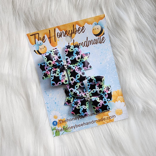 Pastel Rainbow w/Black Stars Sweet 'n' Simple Piggy Set