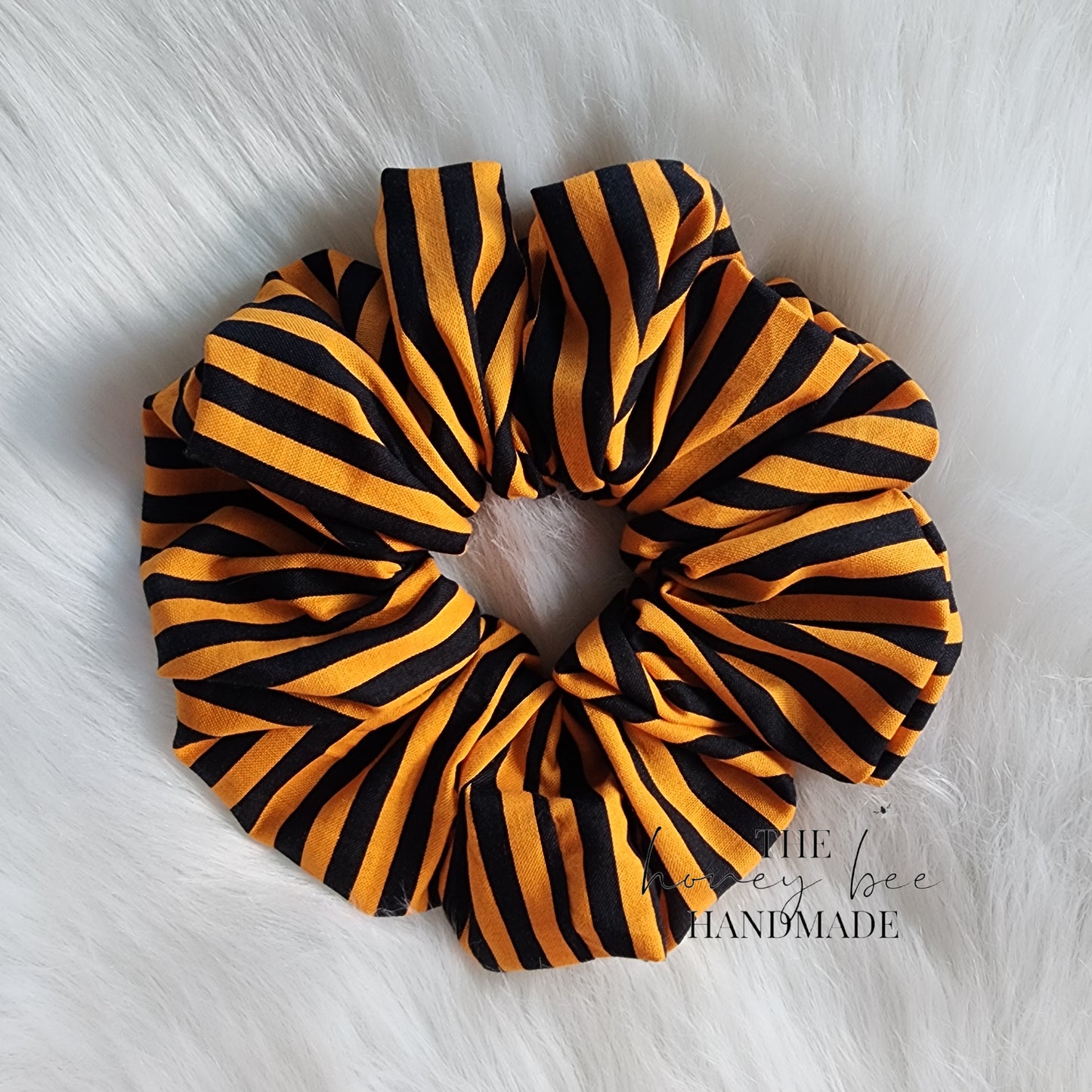 Black and Orange Stripes Scrunchie