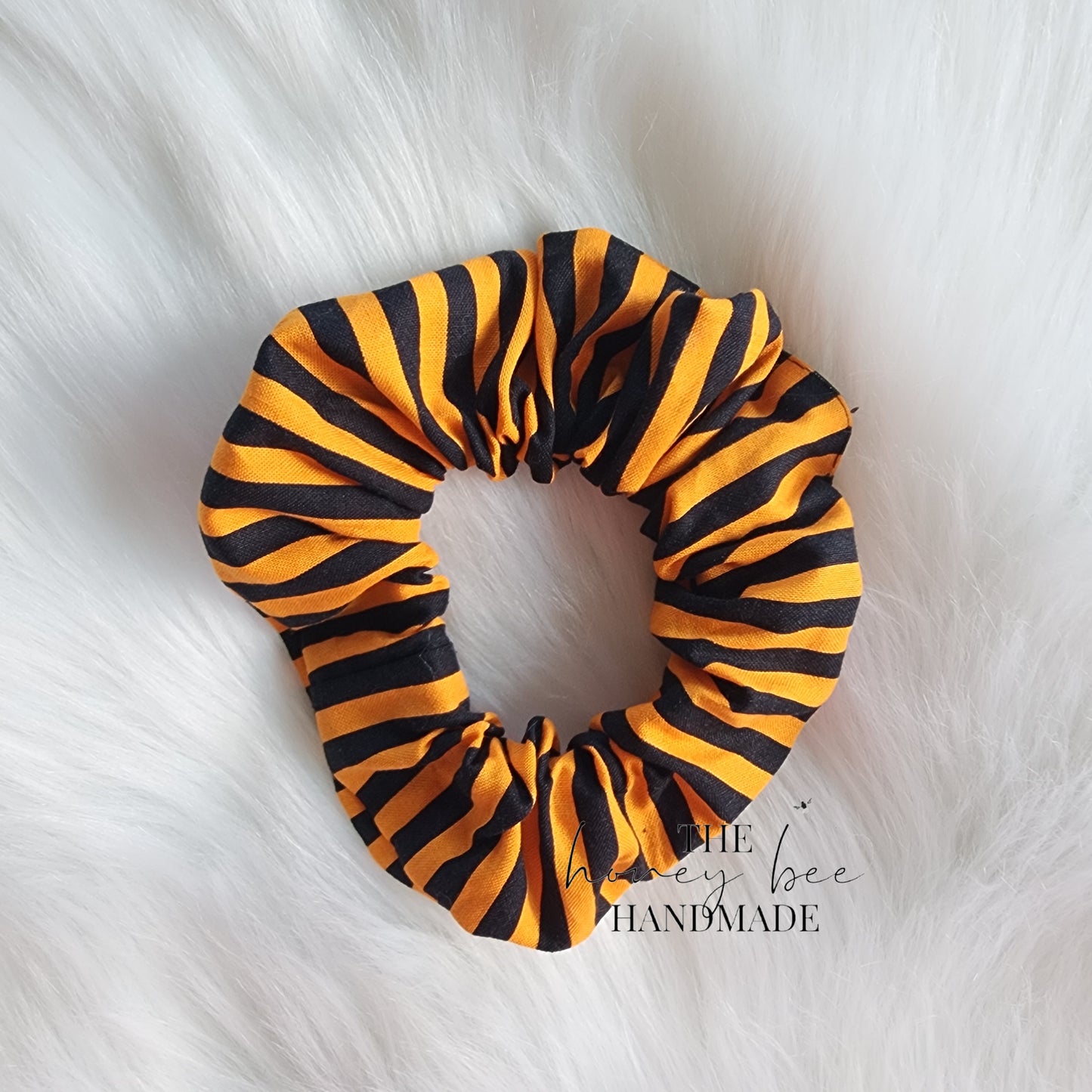 Black and Orange Stripes Scrunchie