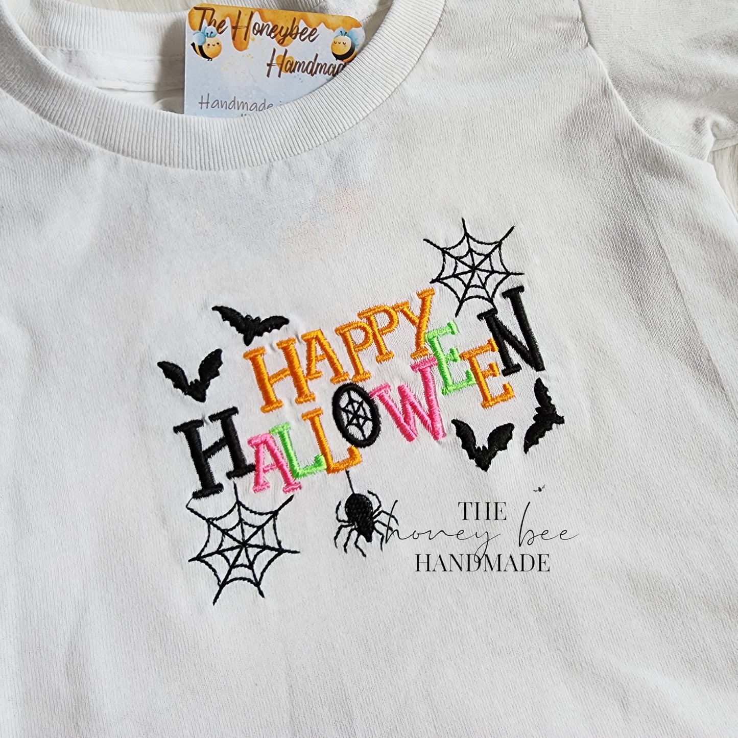 Happy Halloween Kids Embroidered T-Shirt