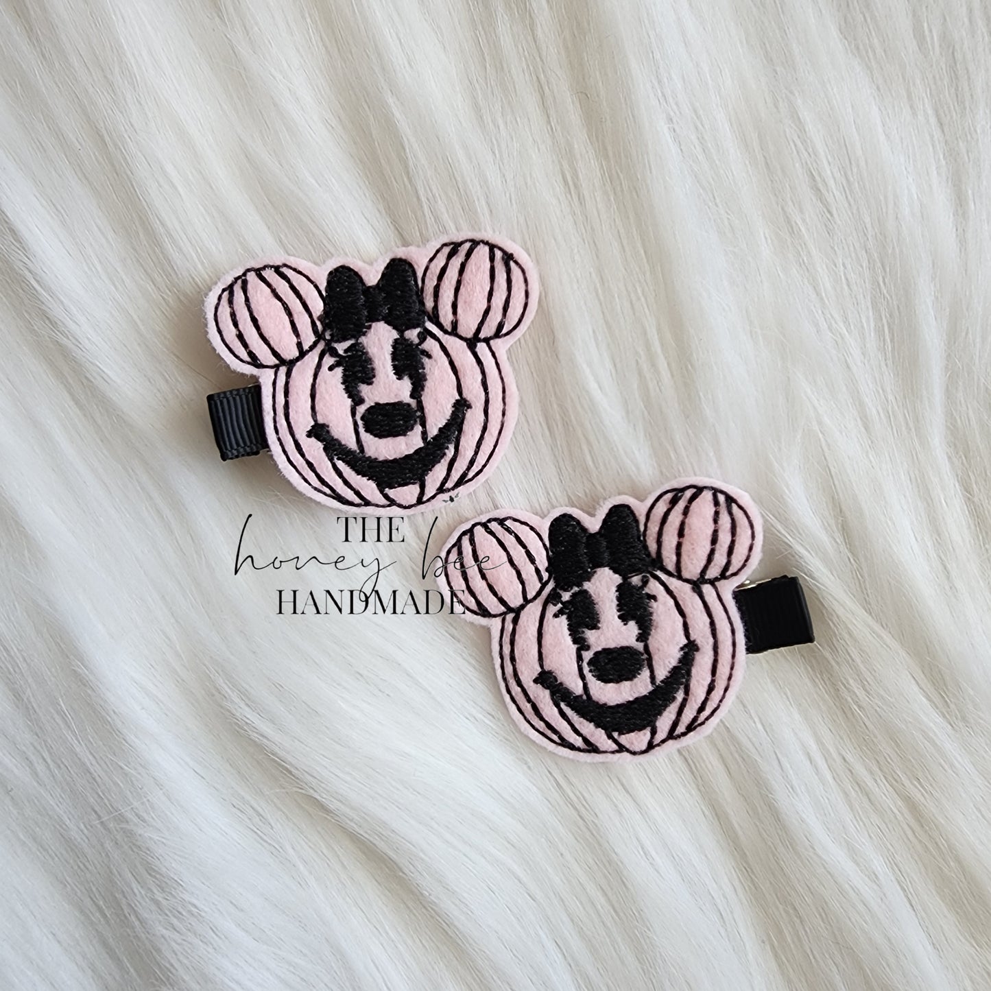 Pink Girly Pumpkin Feltie Hair Clip