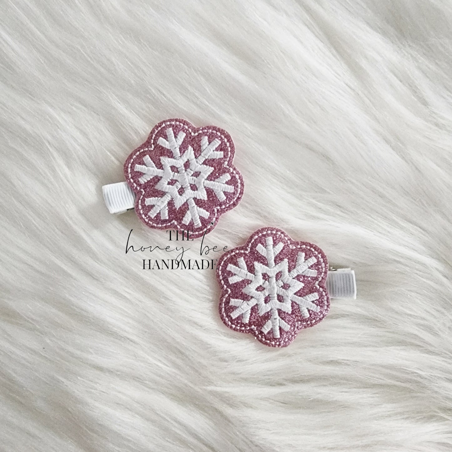 Glitter Snowflake Feltie Hair Clip