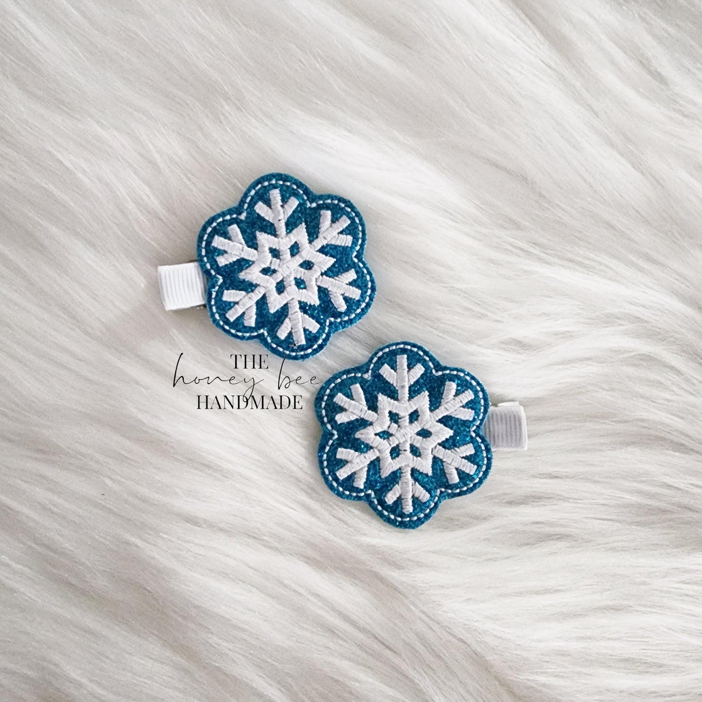 Glitter Snowflake Feltie Hair Clip