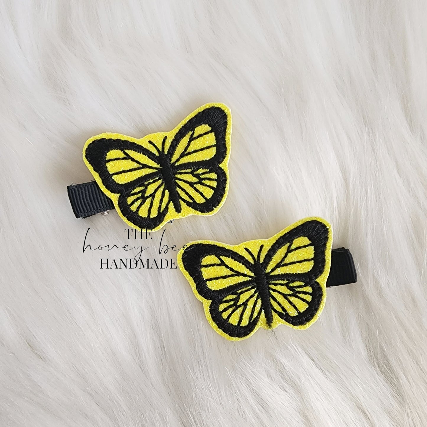 Glitter Monarch Butterfly Feltie Hair Clip