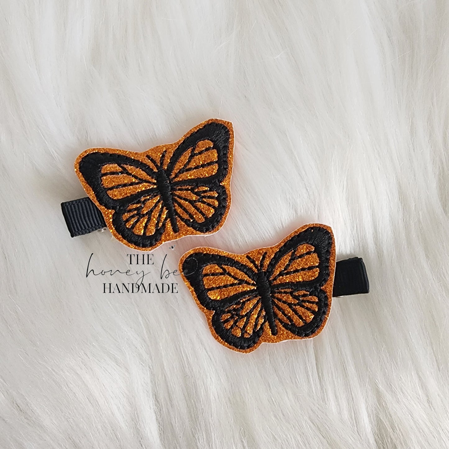 Glitter Monarch Butterfly Feltie Hair Clip
