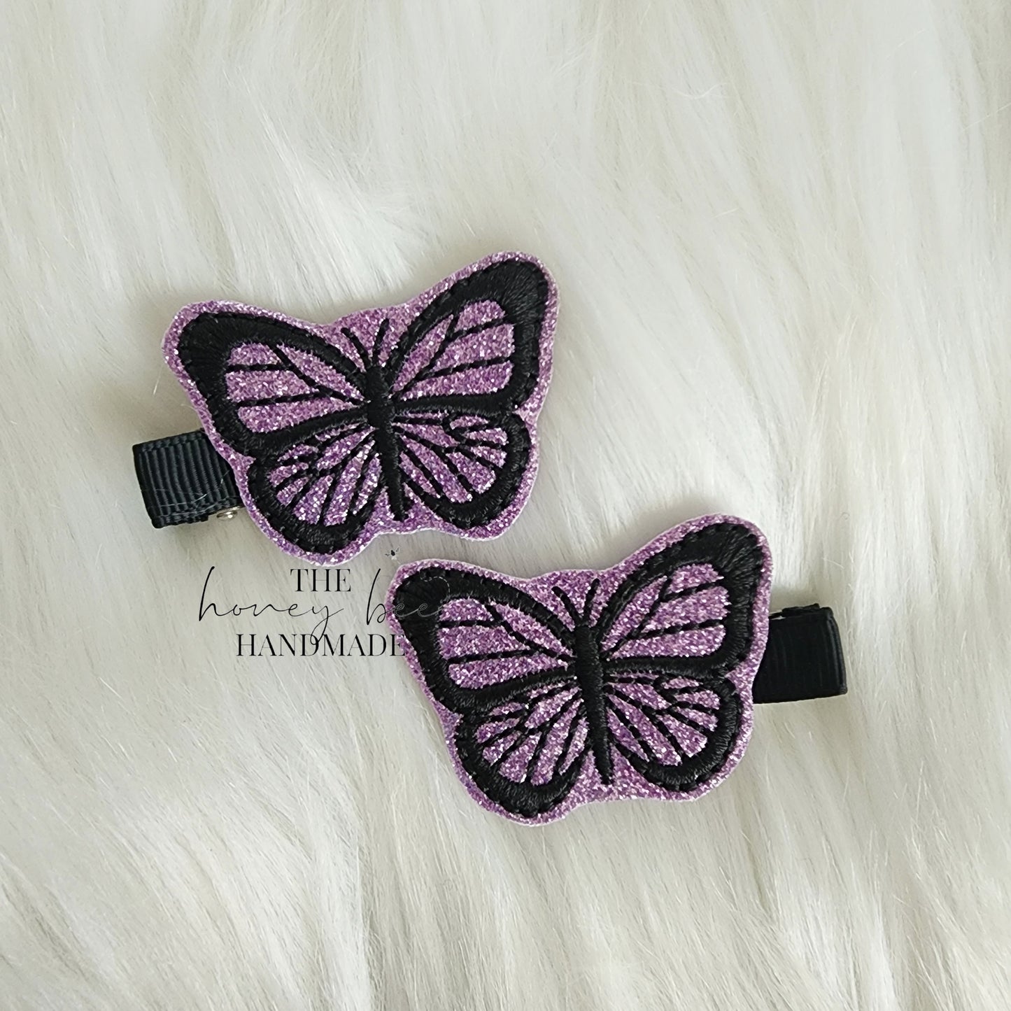 Glitter Monarch Butterfly Feltie Hair Clip