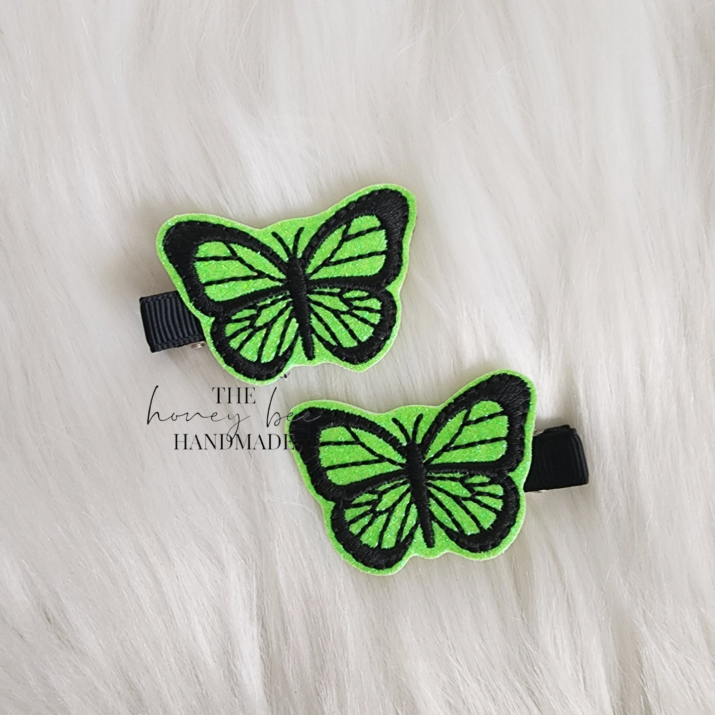 Glitter Monarch Butterfly Feltie Hair Clip