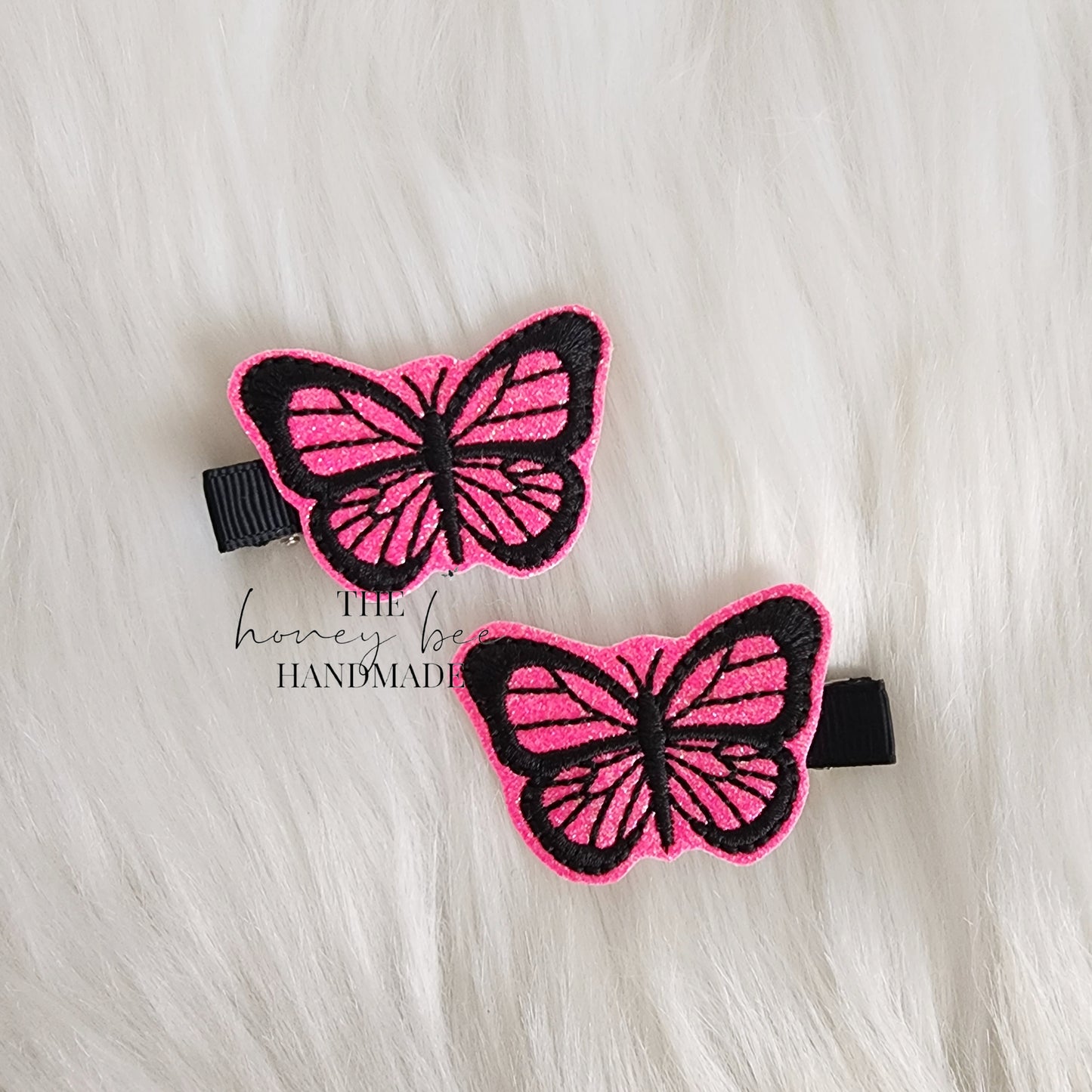 Glitter Monarch Butterfly Feltie Hair Clip