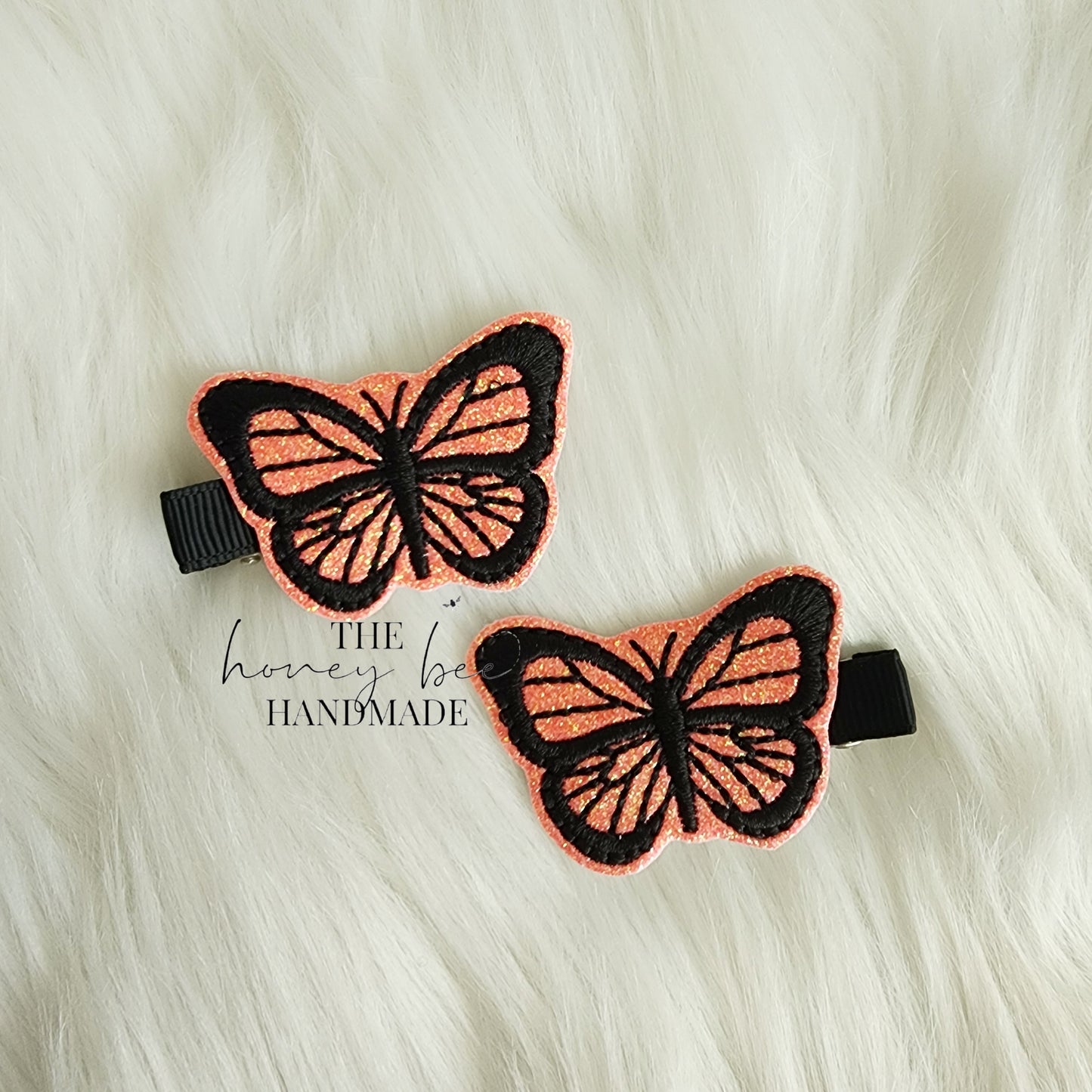 Glitter Monarch Butterfly Feltie Hair Clip