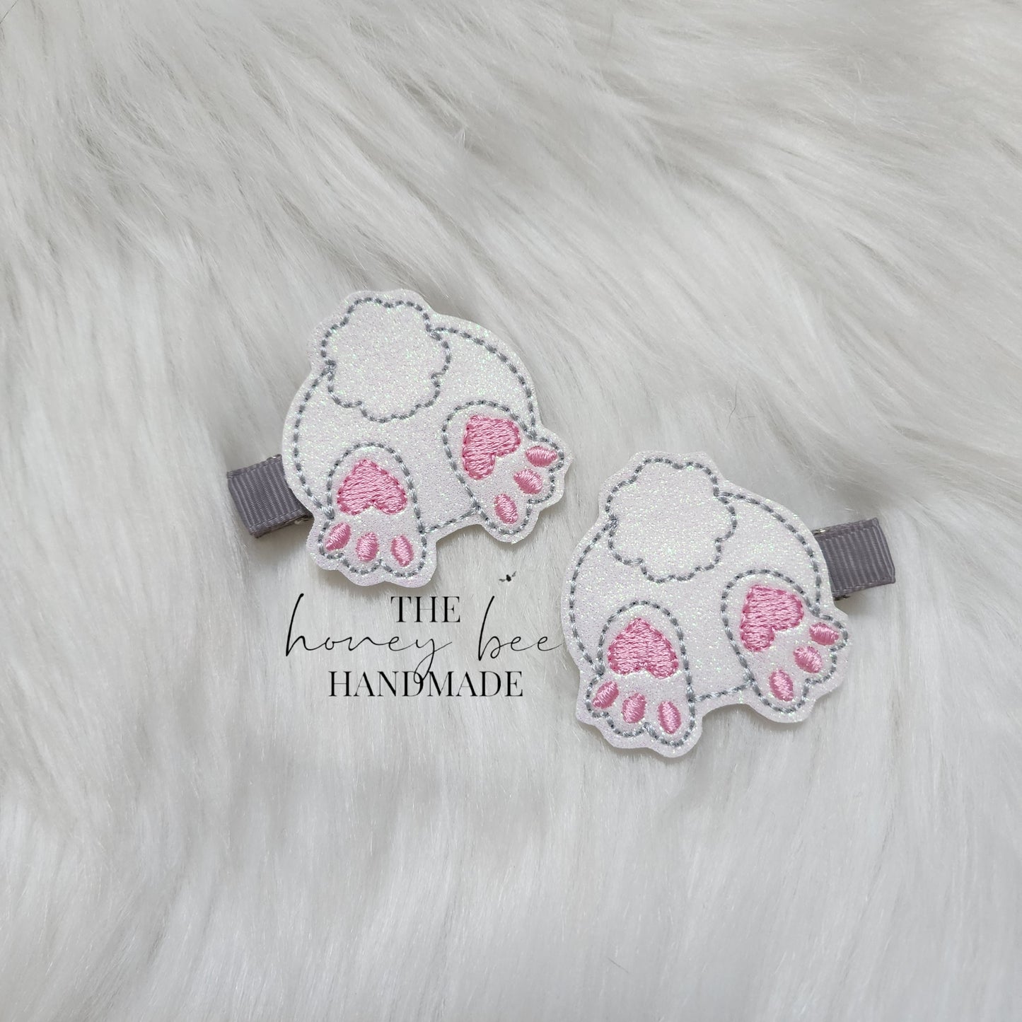 Glitter Bunny Butt Feltie Hair Clip