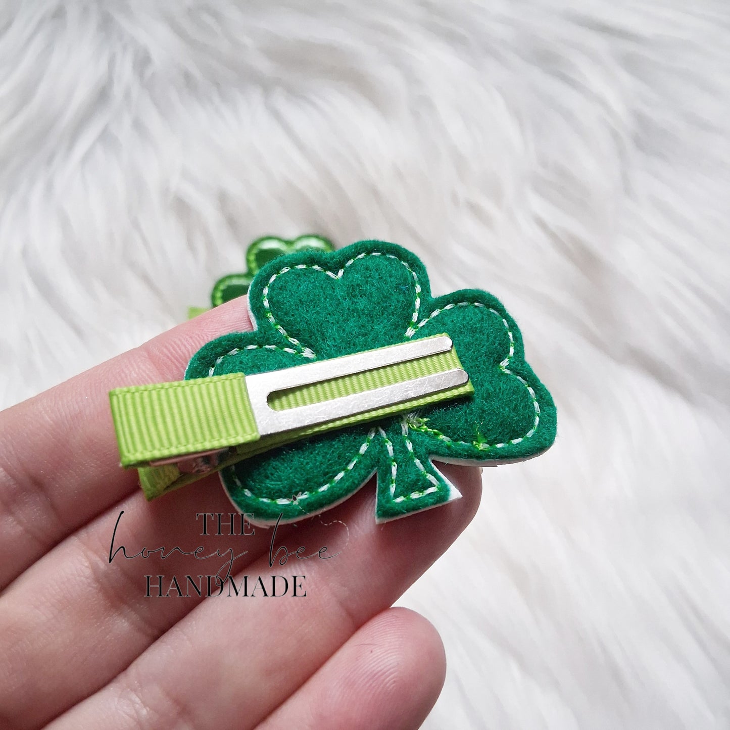 Shamrock Heart Feltie Hair Clip
