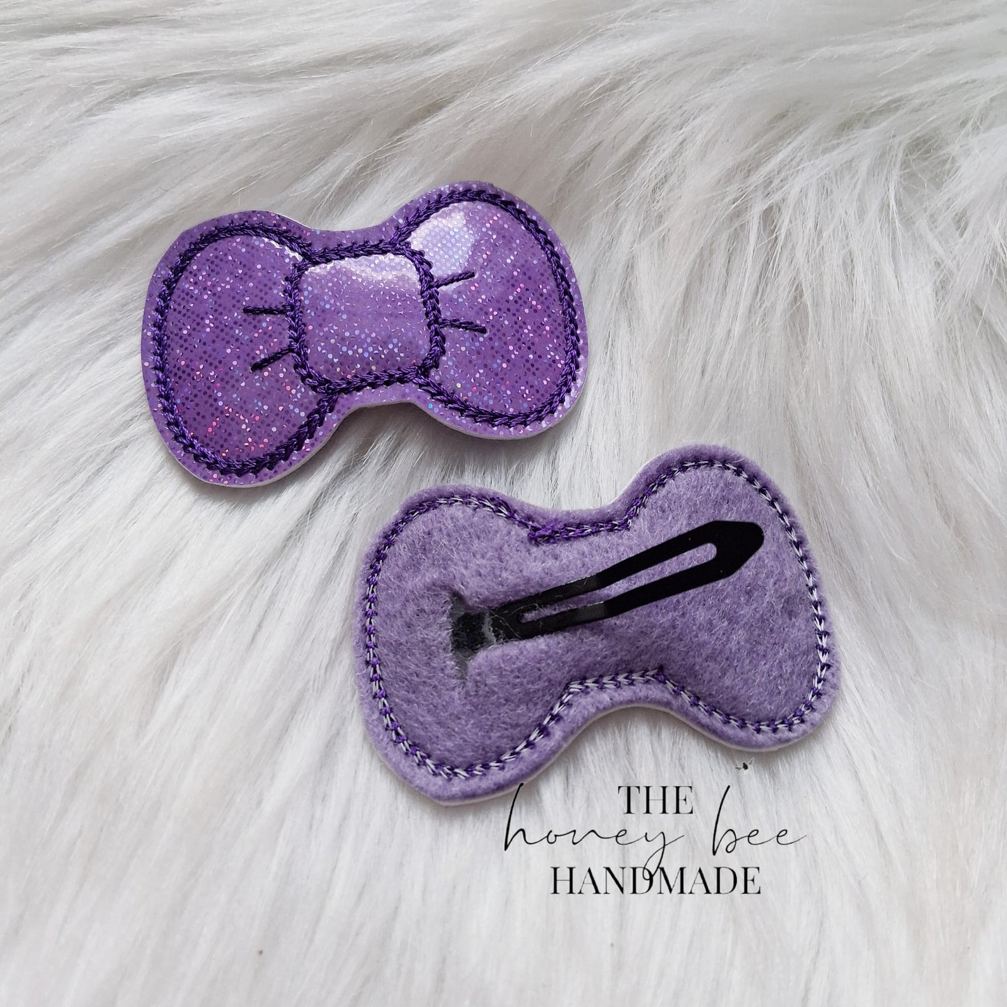 Purple Glitter Snap Clip Set