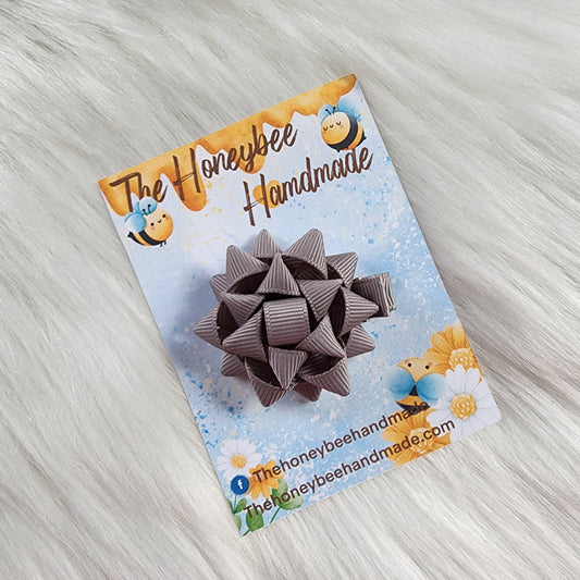 2in Silver Grey Mini Present Bow
