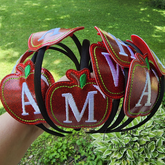 Glitter Custom Monogram Apple Headband Slider