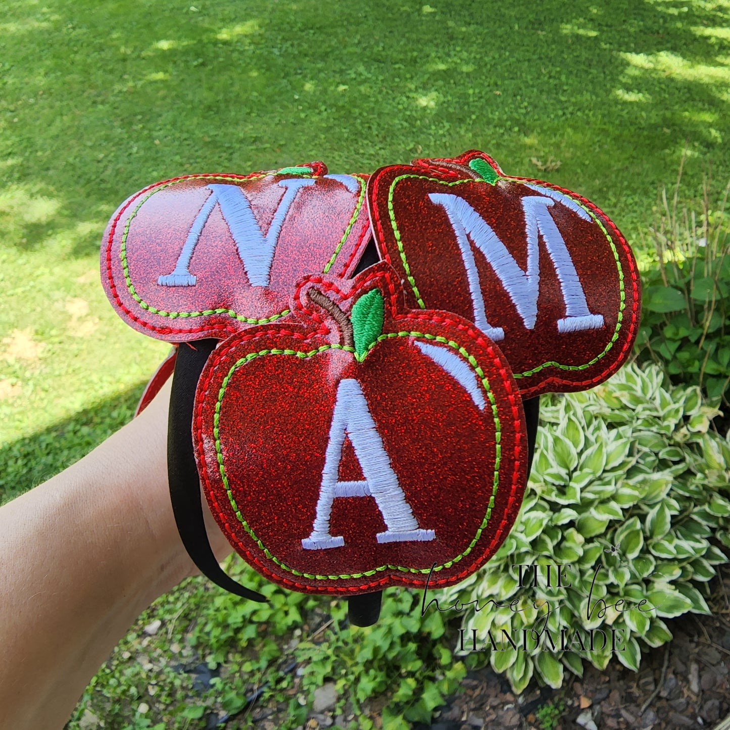Glitter Custom Monogram Apple Headband Slider