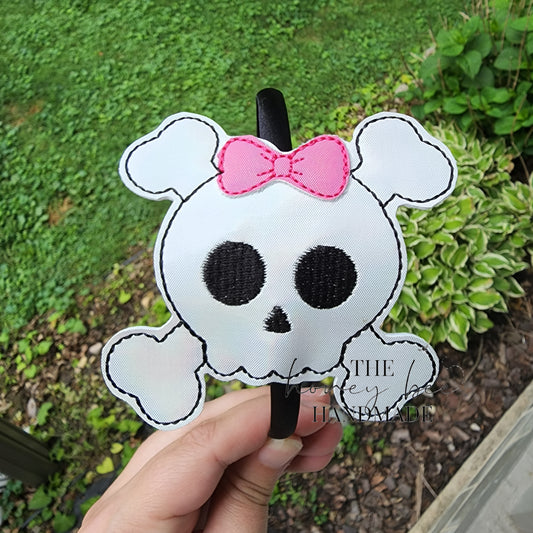 Holo Girly Skull Headband Slider