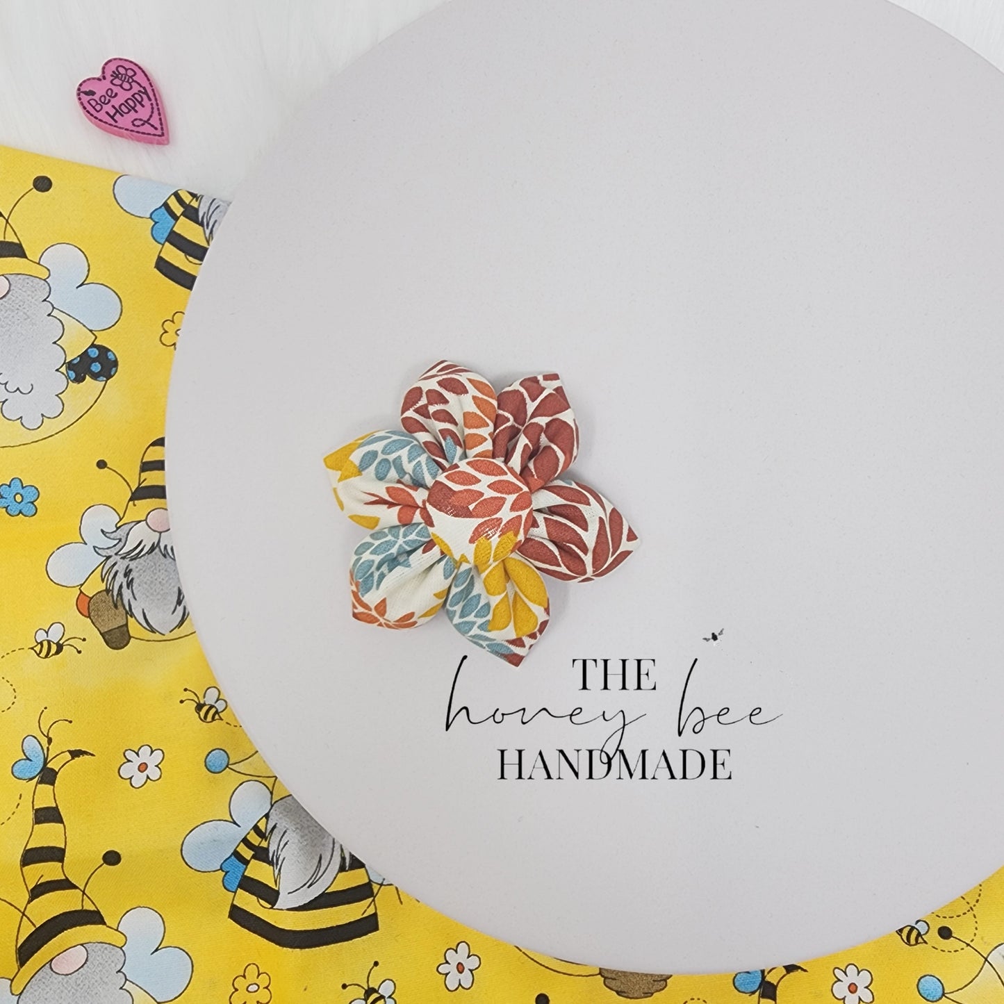 Fall Floral Fabric Flower Hair Clip