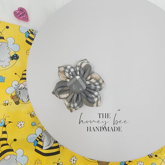 Flannel Fabric Flower Hair Clip