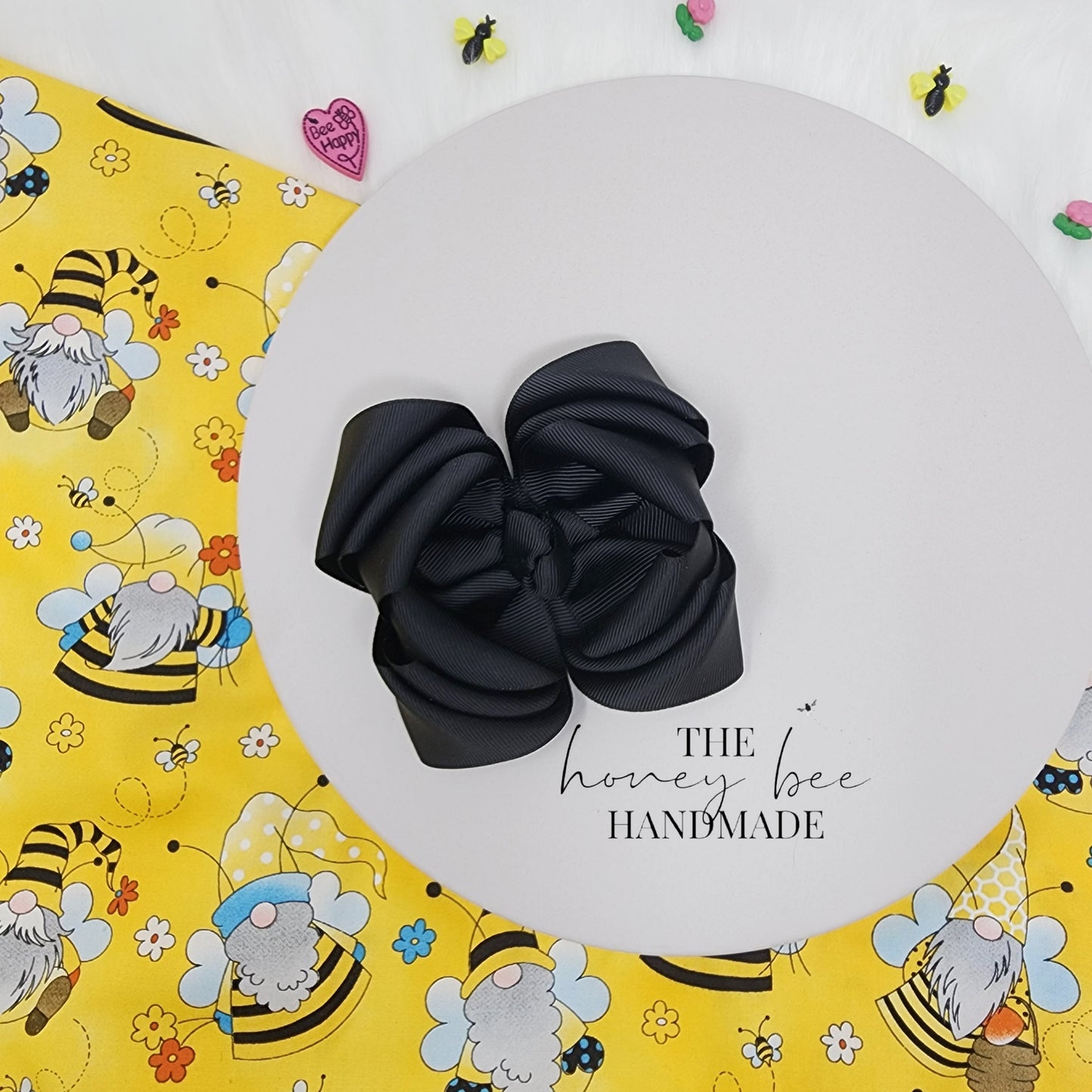 4in Triple Black Twisted Boutique Bow