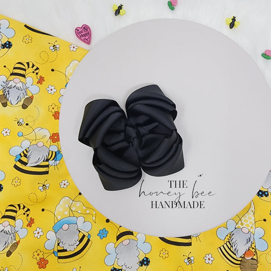 4in Triple Black Twisted Boutique Bow