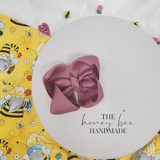 4in Single Rosy Mauve Twisted Boutique Bow
