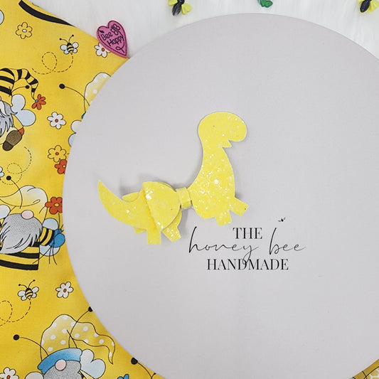 Glitter Yellow Dino Hair Clip