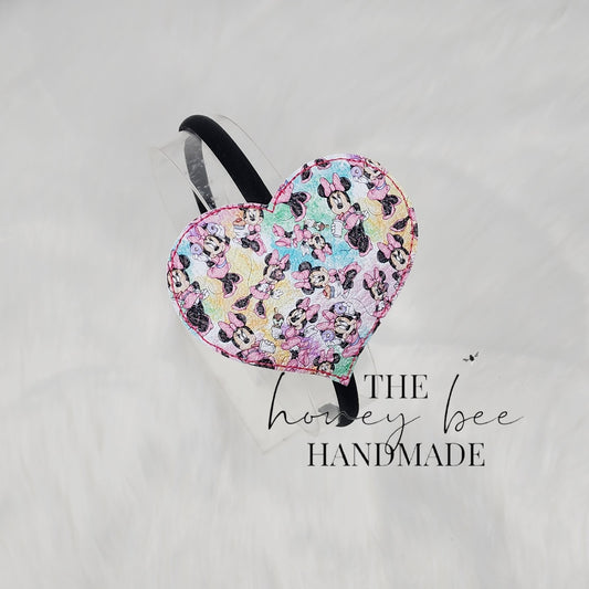 Pink Pastel Mouse Heart Headband Slider