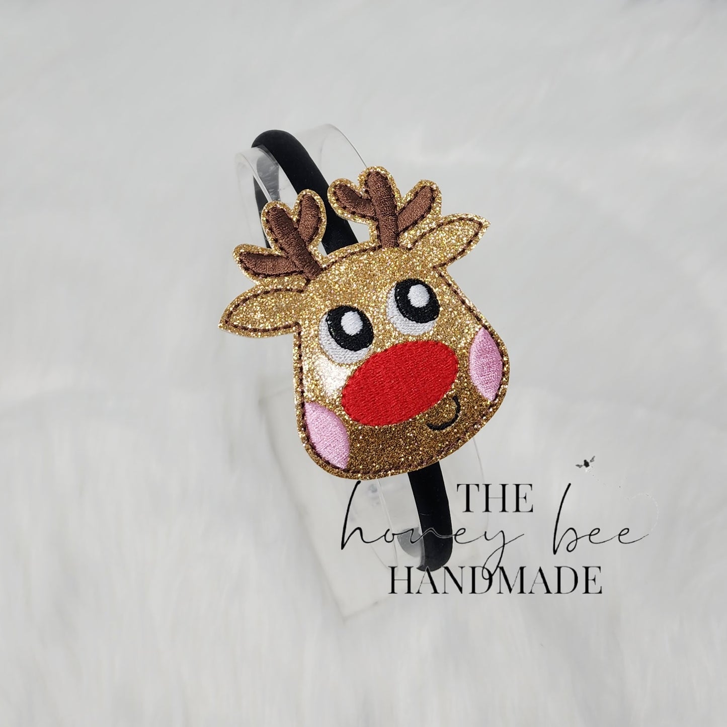 Glitter Reindeer Headband Slider