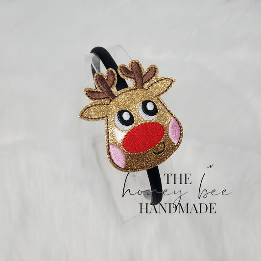 Glitter Reindeer Headband Slider